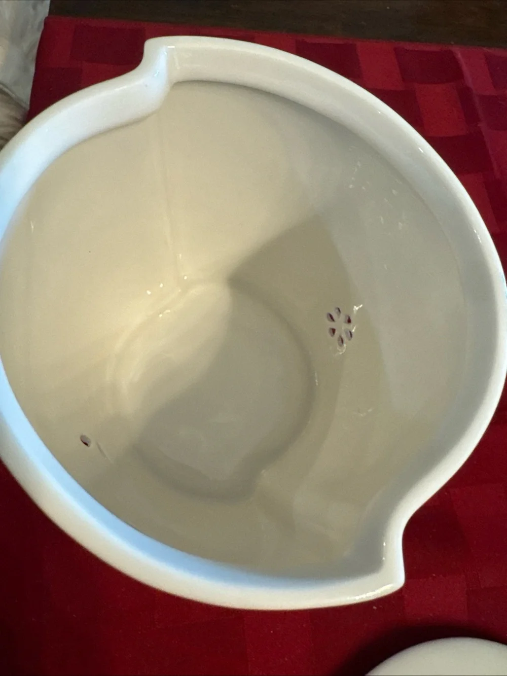 Croscill butterfly Top Ceramic Canister with Bird Motif - White & Red